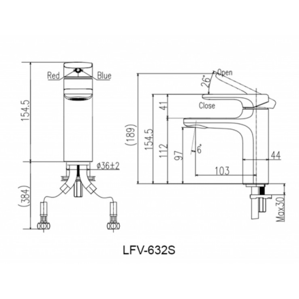 Vòi Chậu Lavabo Inax LFV-632S-2 Nóng Lạnh